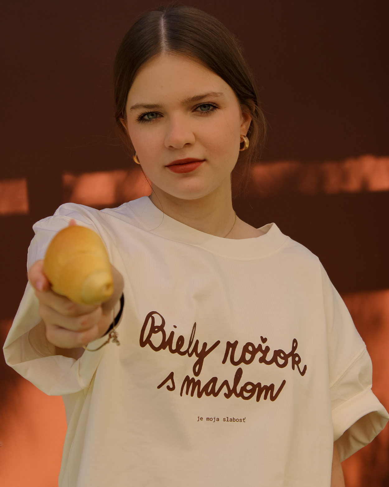 Tričko biely rožok s maslom